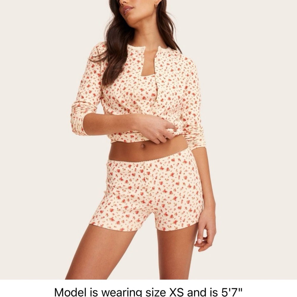 PARKE X Target Cream Floral Bike Shorts - Women's Lounge Shorts